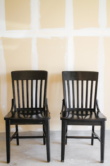 Brighten and lighten up dark kitchen chairs with chalk paint! | mynameissnickerdoodle.com