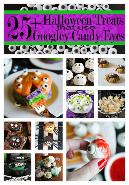 This is a great round up of super fun Halloween Treats using those cool googley candy eyes! Perfect for kids and Halloween Parties! | My Name Is Snickerdoodle