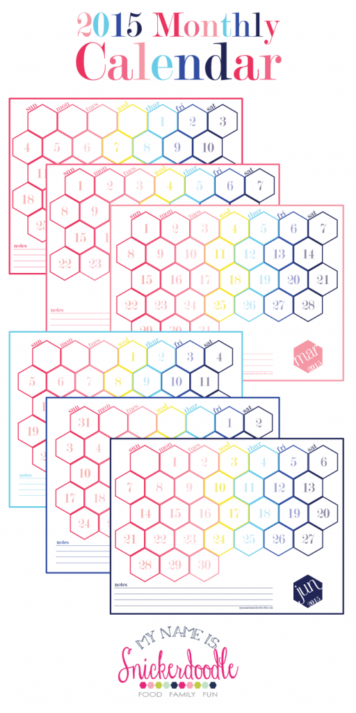 Free Hexagon Calendar Printable  |  My Name Is Snickerdoodle