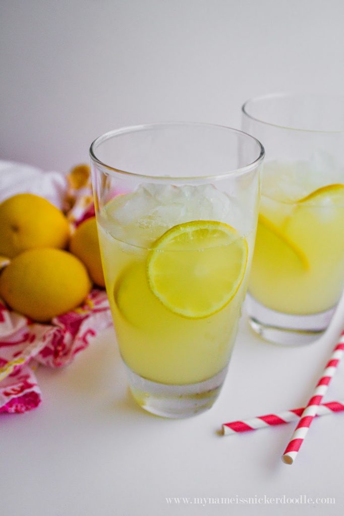 A freshly squeezed lemonade recipe that's only three ingredients and sure to win you over!  |  My Name Is Snickerdoodle