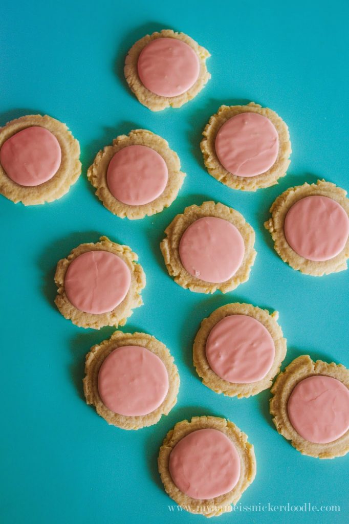 Enjoy these Swig Style Sugar Cookies with Pink Frosting from your own kitchen!  Find the knock off recipe at My Name Is Snickerdoodle.com