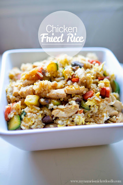 Super easy and delicious Chicken Fried Rice recipe. Perfect for using leftover rice! | mynameissnickerdoodle.com