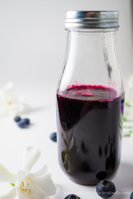 Homemade Blueberry Simple Syrup! Perfect to add to drinks or pour over pancakes! Only 3 ingredients. | mynameissnickerdoodle.com