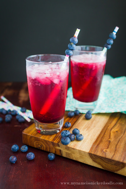 Refreshing Blueberry Soda you can make at home! | mynameissnickerdoodle.com