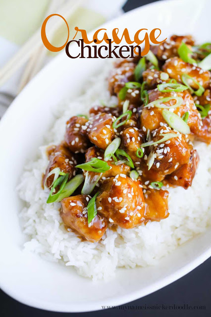 This Orange Chicken recipe taste so much better than anything you could order from take out! And there is no deep frying! | mynameissnickerdoodle.com