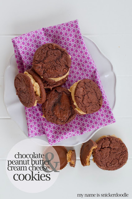 Chocolate Sandwich Cookie with Peanut Butter and Cream Cheese Filling