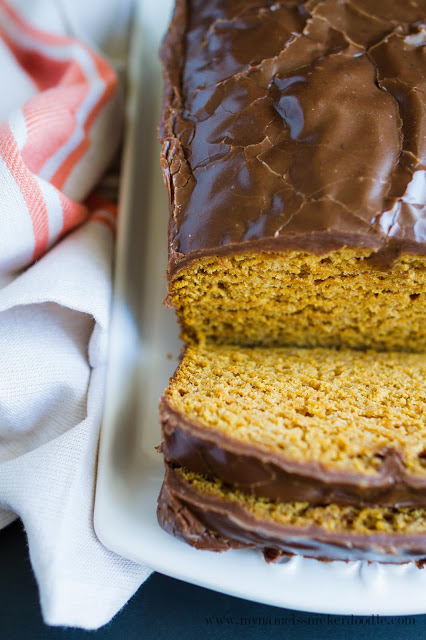 The ultimate Pumpkin Bread with Fudge Frosting!!! The recipe is super simple and this looks divine! | My Name Is Snickerdoodle