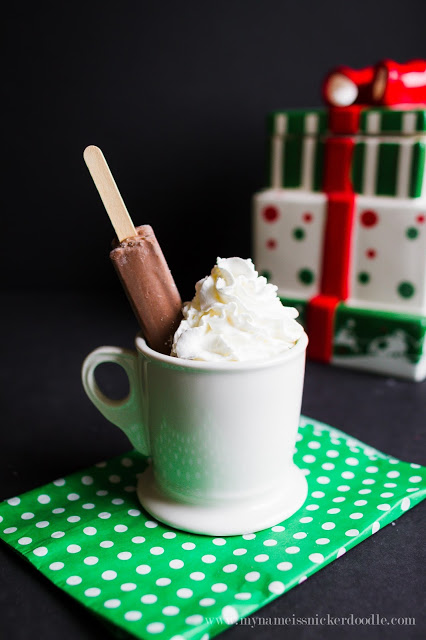 Cool off any hot chocolate with a yummy Fudgesicle! Perfect for kids at the holidays! | My Name Is Snickerdoodle