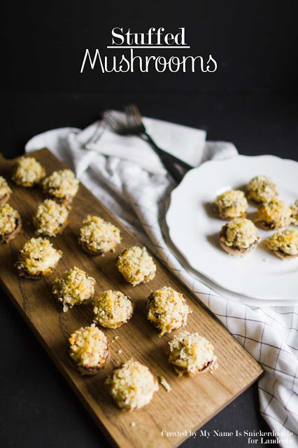 Oh! These Stuffed Mushrooms would be perfect for any holiday party! Super easy and yummy recipe! | My Name Is Snickerdoode