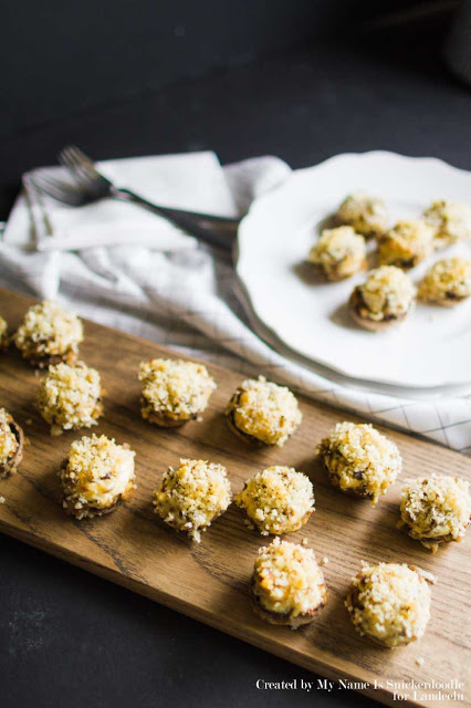 Oh! These Stuffed Mushrooms would be perfect for any holiday party! Super easy and yummy recipe! | My Name Is Snickerdoode