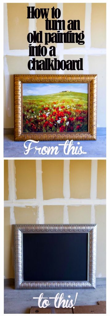 Use an old painting or thrift store find to make your own chalkboard! | My Name Is Snickerdoodle #chalboard #diy