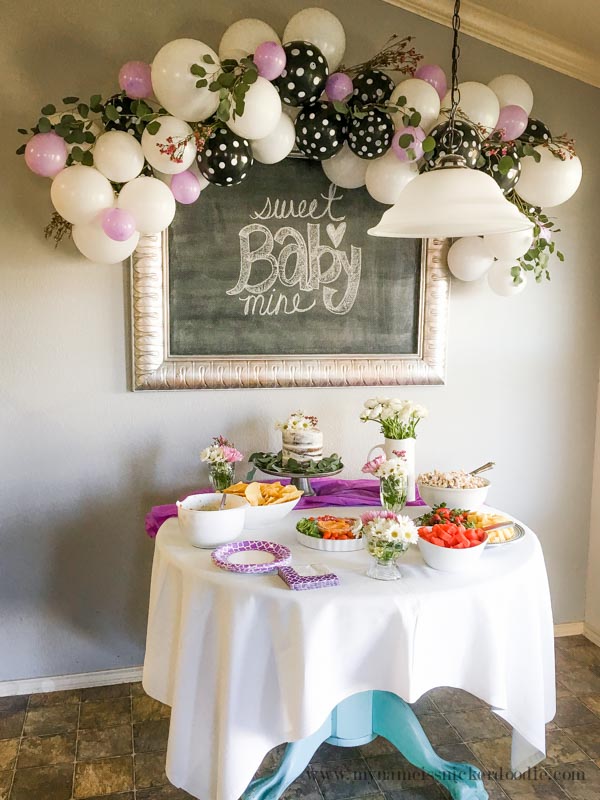 purple baby shower decorations