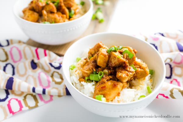 Chicken Teriyaki Bowls made in 20 minutes! The perfect recipe for those quick dinner nights! | mynameissnickerdoodle.com 