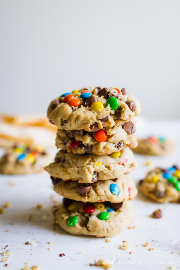 Monster Cookies! One of the best recipes! Peanut Butter, Oats, Chocolate Chips and Candy! | mynameissnickerdoodle.com