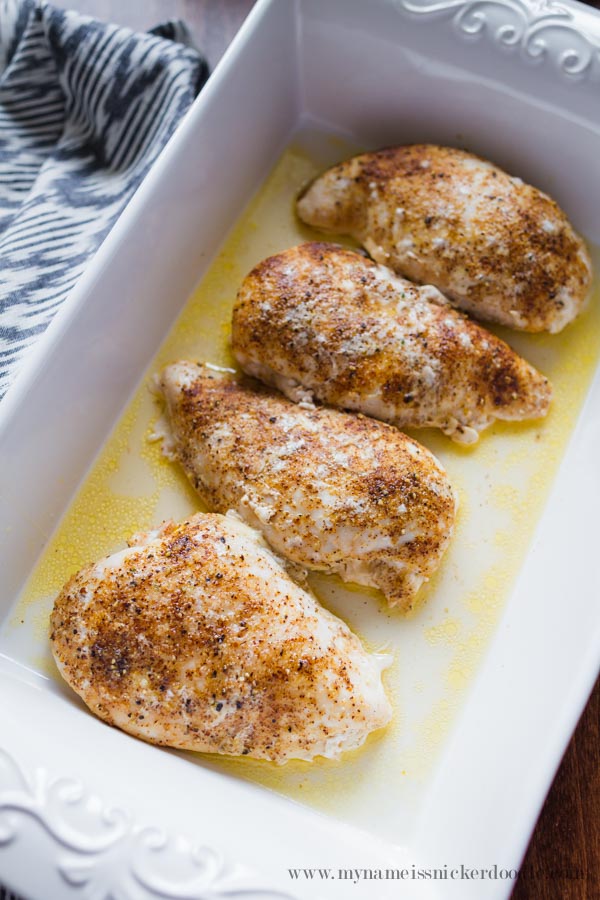 The most tender and juicy chicken breast recipe! It takes under 30 minutes nad is super easy! Turns out perfect every time! | mynameissnickerdoodle.com