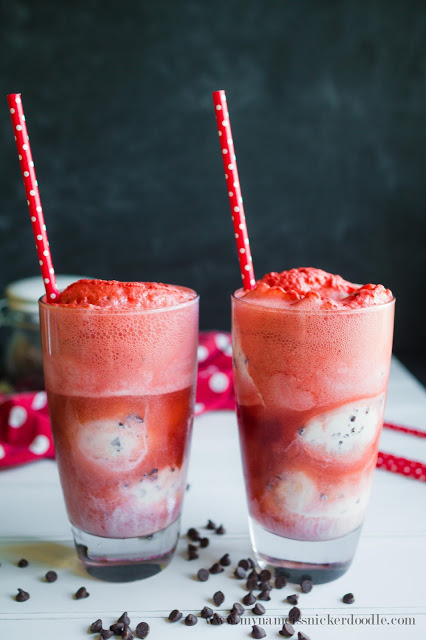 Cherry Chocolate Chip Floats! | mynameissnickerdoodle.com