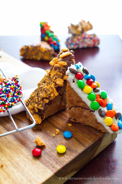 What's better than candy dipped brownies!!! Hello to my new favorite dessert with an easy recipe. | mynameissnickerdoodle.com