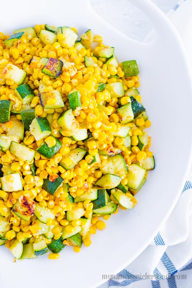 A wonderful spring and summer recipe for Sauteed Corn and Zucchini! So yummy! | mynameissnickerdoodle.com