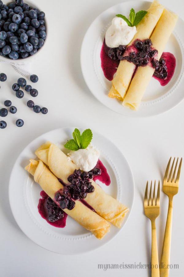 Lemon Blueberry Crepes - My Name Is Snickerdoodle