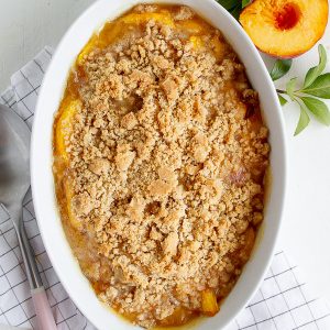 Peach Crisp | Recipe by My Name Is Snickerdoodle